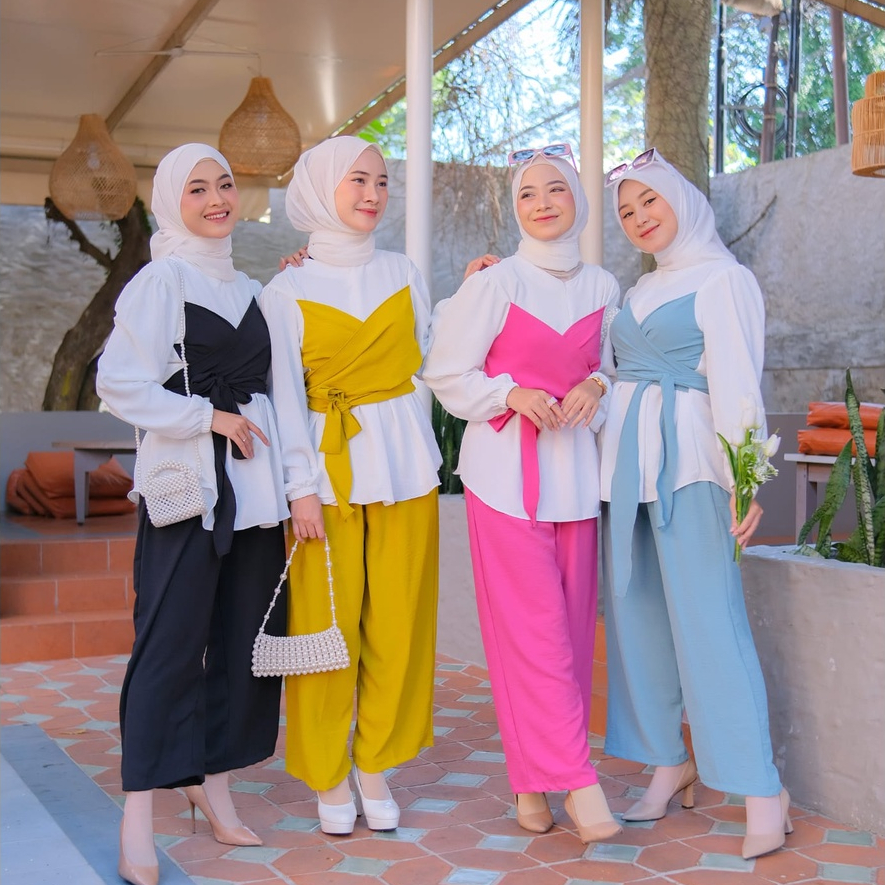 AGATHA SET CRINKLE AIRFLOW - SETELAN WANITA KEKINIAN - SETELAN WANITA POLOS