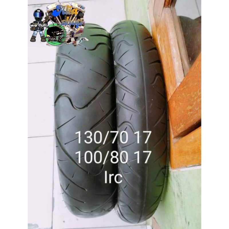 sepasang ban copotan ring 17 ban tubles IRC UK 130/70 100/80