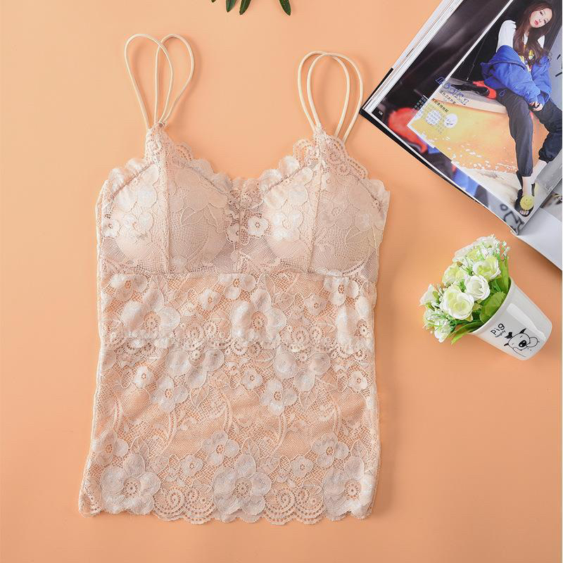 Tanktop import Wanita kamisol (T71)Tpadded hiasan renda cantik bh pakaian dalam fashion