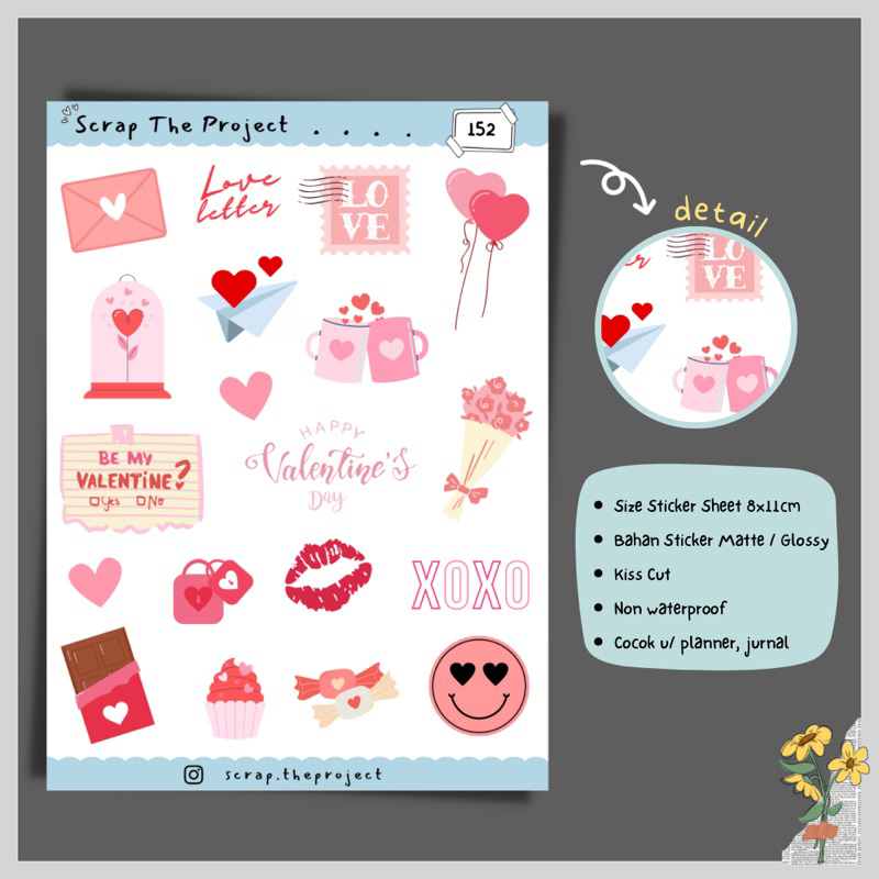 

STICKER PLANNER JOURNAL / STICKER LOVE MY VALENTINE / STP - 152