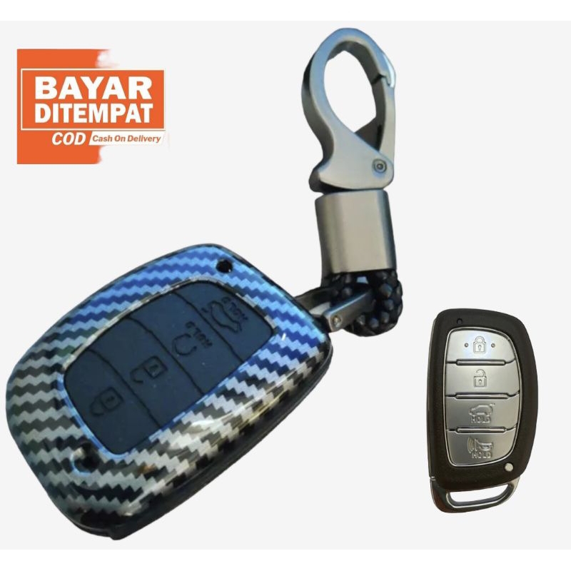 paket gantungan kunci mobil karbon keyless hyundai creta