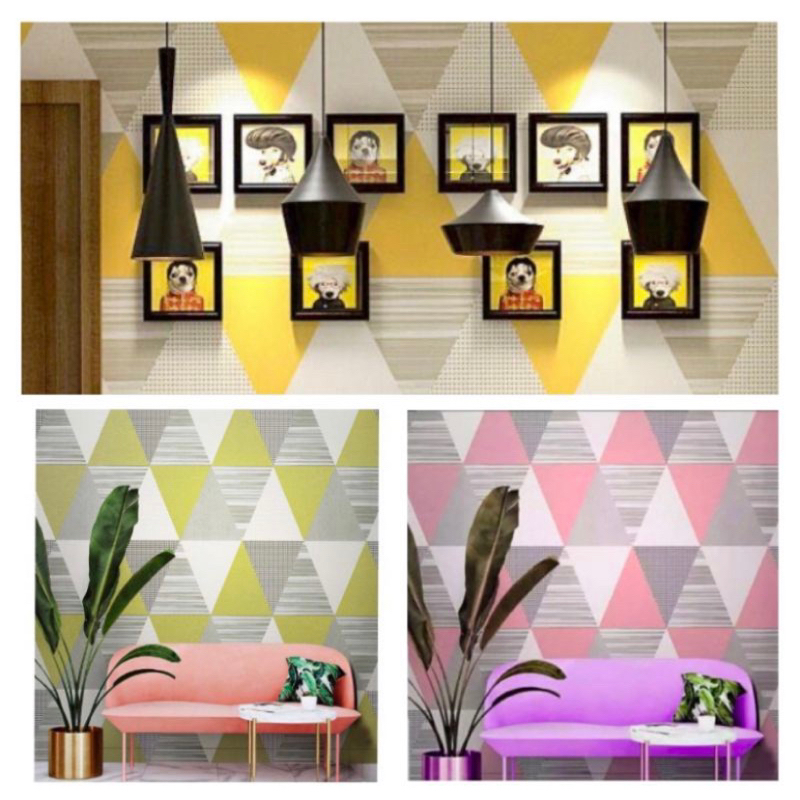 wallpaper wall sticker welpeper segitiga ukuran wallpaper dinding
