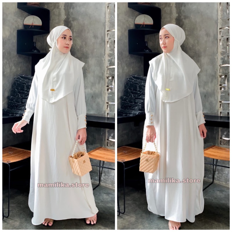 ABAYA SET KHIMAR LAUDYA CRINKEL AIRFLOW