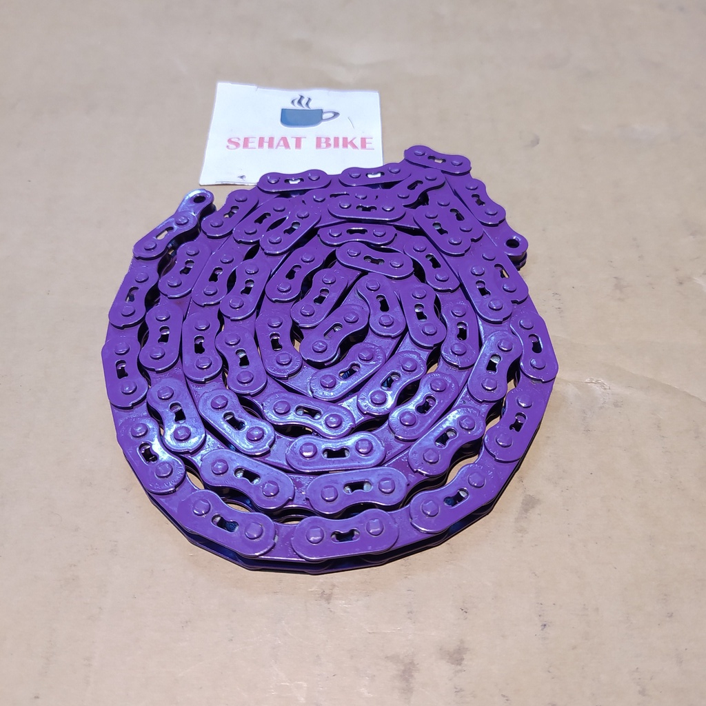 Chain Sepeda Fixie YBN MK007 Warna Purple Doff Rantai Single Speed Original