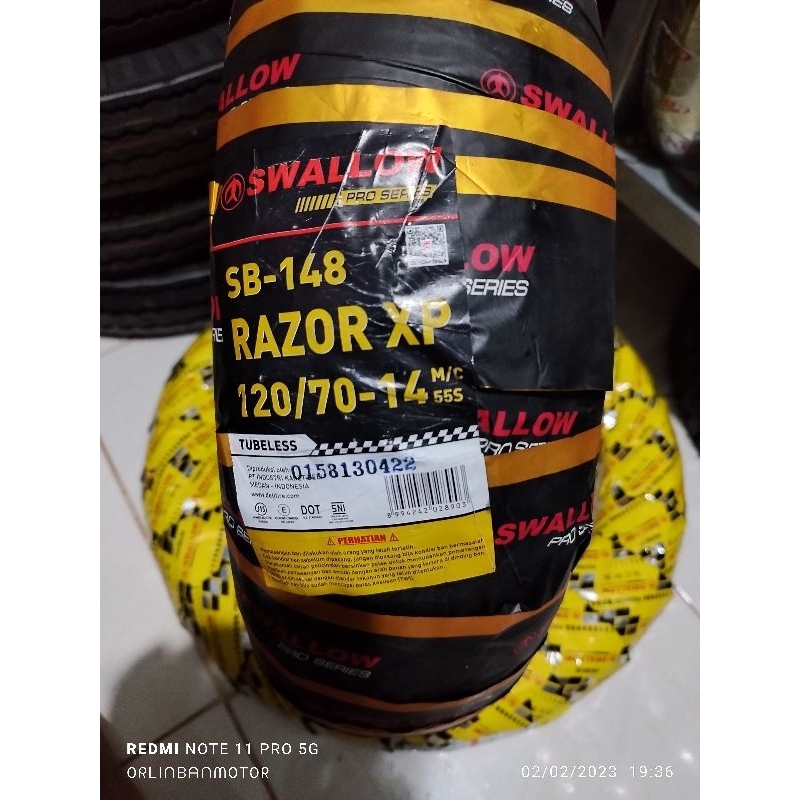 Ban Swallow Razor xp 120/70-14 Tubles - Ban Belakang Honda Vario160/Ban Belakang PCX150/BAN LUAR BEL