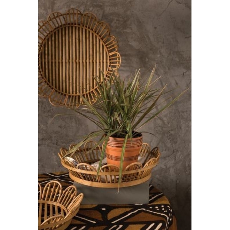 dekorasi dinding rotan motif tray