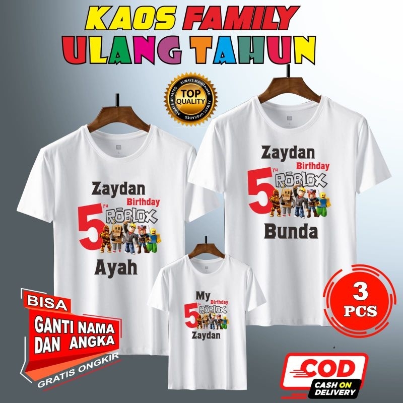 BAJU KAOS KELUARGA | KAOS CUSTOM FAMILY CUSTOM ULANG TAHUN | KAOS CUSTOM FAMILY CUSTOM BIRTHDAY TEMA
