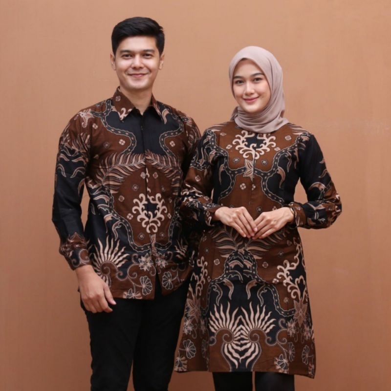 Tunik Batik Terbaru Moderen Bahan Katun Kancing M L XL XXL