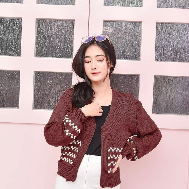 KALILA - SIRA Crop Cardy Cardigan Rajut Wanita Dewasa | Kardigan Rajut Wanita