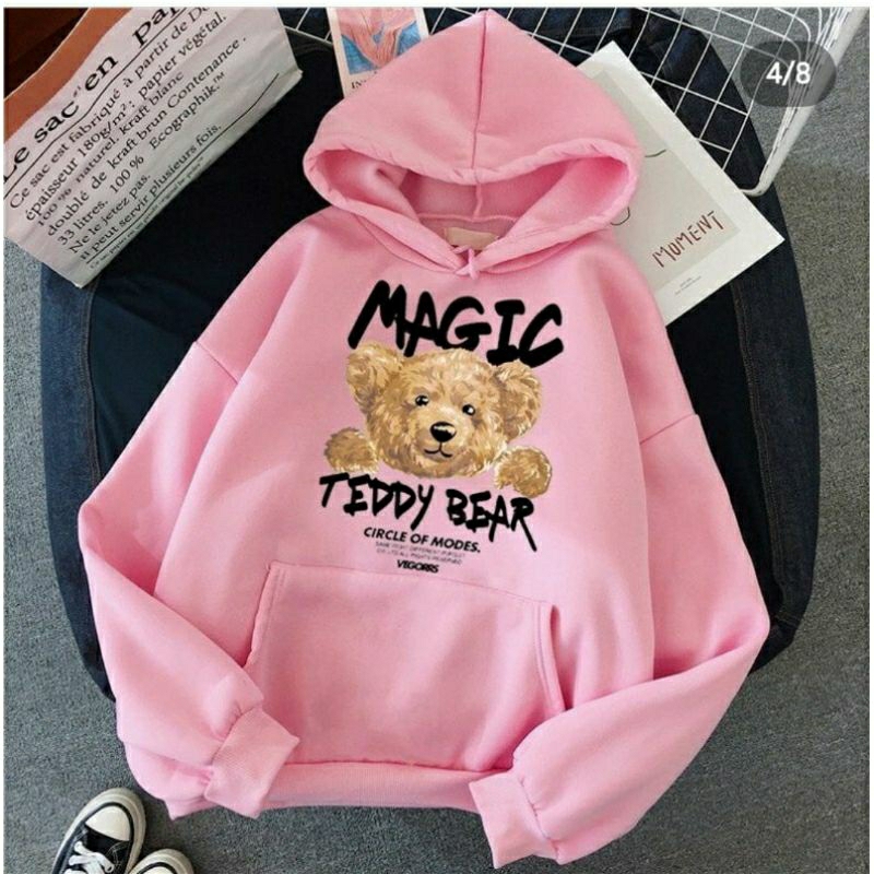 SWEATER HOODIE MAGIC BEAR FIT XL Sweater Wanita Sweater Cewek Sweater abg Sweater Viral Jaket Wanita Jaket cewek jaket abg sweater murah jaket murah kaos oblong kaos wanita kaos cewek kaos abg