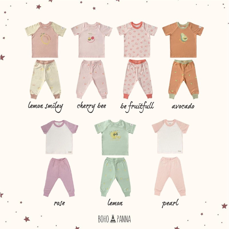 Bohopanna Bohobaby Short Pajama The Overtee Raglan 1-4Y Baju Tidur Anak Piyama Anak Setelan Anak