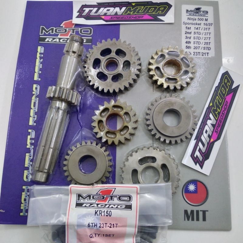 gigi rasio ninja r rr 500m moto1 racing