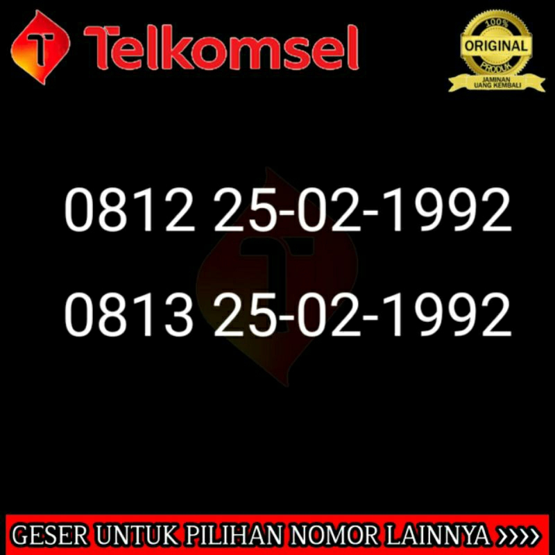 COUPLE NOMOR CANTIK SIMPATI TANGGAL BULAN TAHUN LAHIR 2502 1992