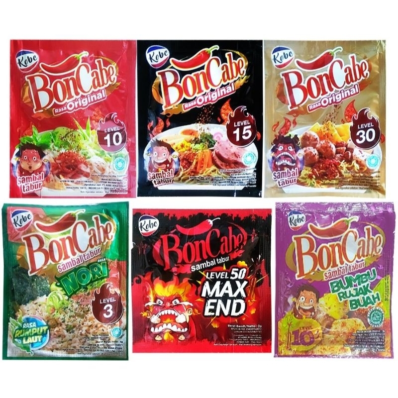 

Boncabe Rasa Original Level 10 Sachet 6gr, Sambal Tabur Level 10 Level 15 Level 30