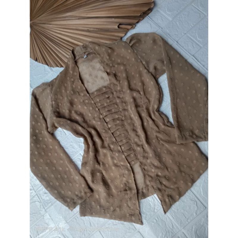 kebaya uragiri bet lipit khusus warna blewah dan moca