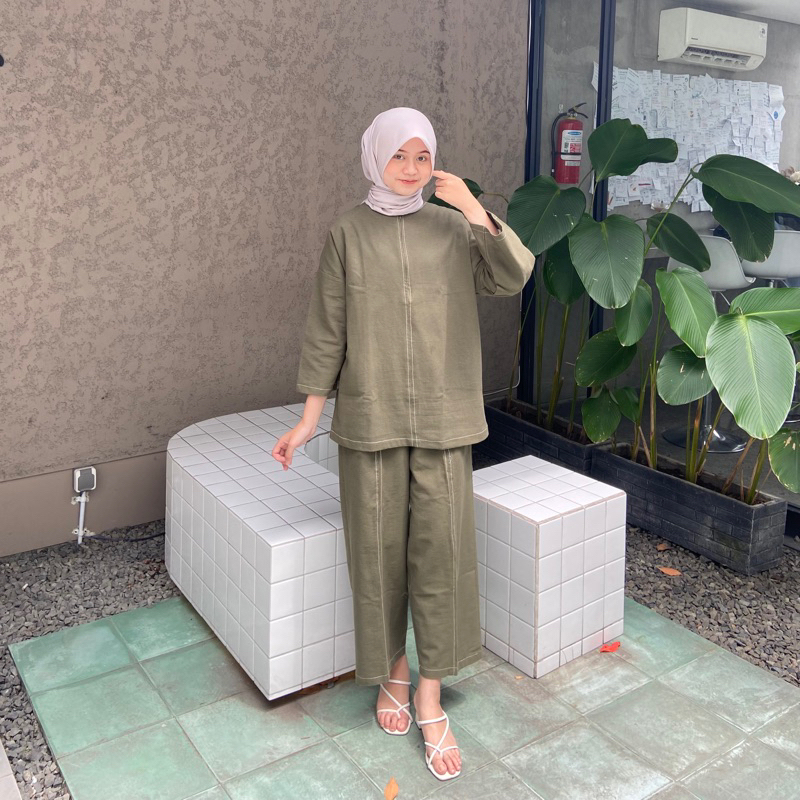Zhara Set One Set Linen Multiways Look Byvitafa.id