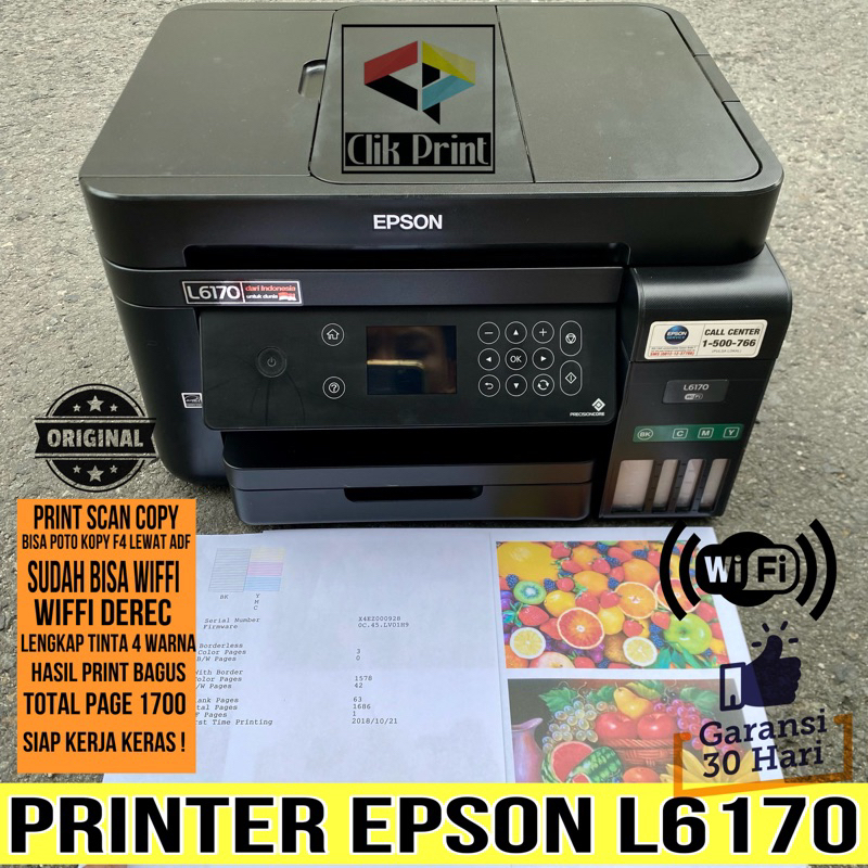 Printer Epson L6170 Print Scan Copy Duplex BEKAS