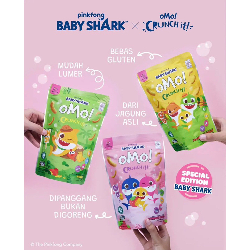 Omo crunch x baby shark series snack mpasi usia 9 bulan+ | cemilan bayi