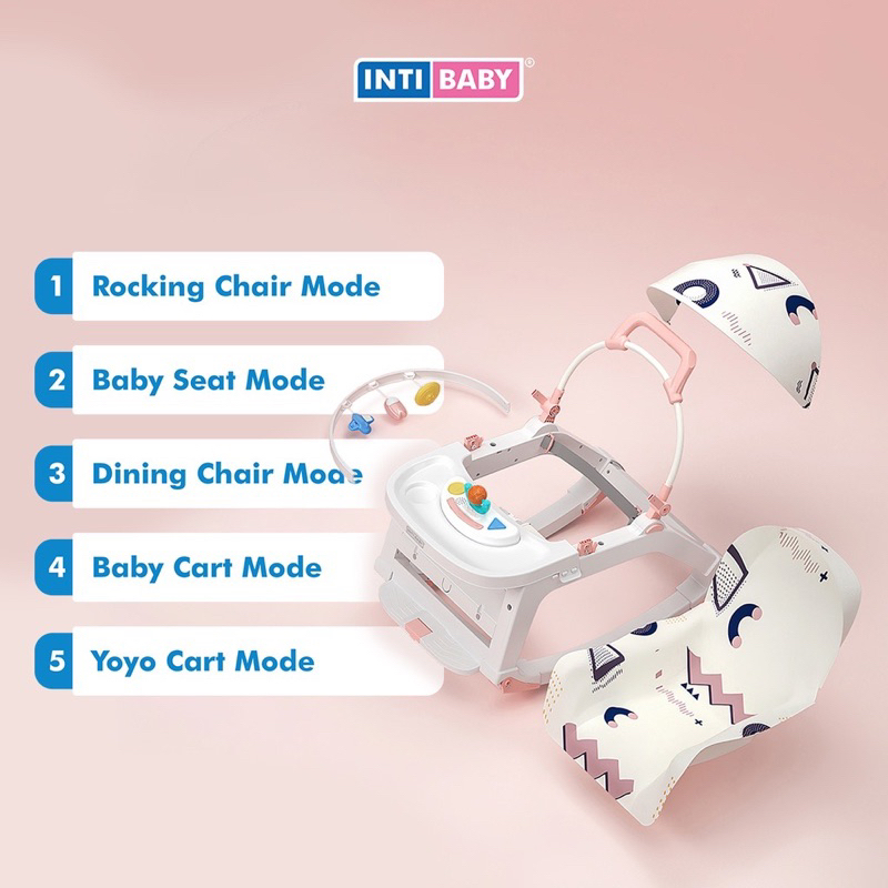 INTI BABY Kids Multifunctional Rocking Chair - Kursi Bayi 5 Mode (usia 0 - 36 bulan) - Baby Bouncer