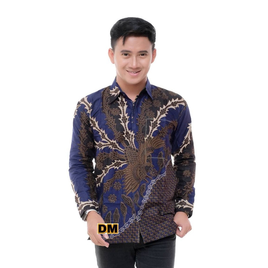 Kemeja Batik Pria Modern Lengan Panjang Casual Modis Slim Fit Trendy Masa Kini OL 162 100242