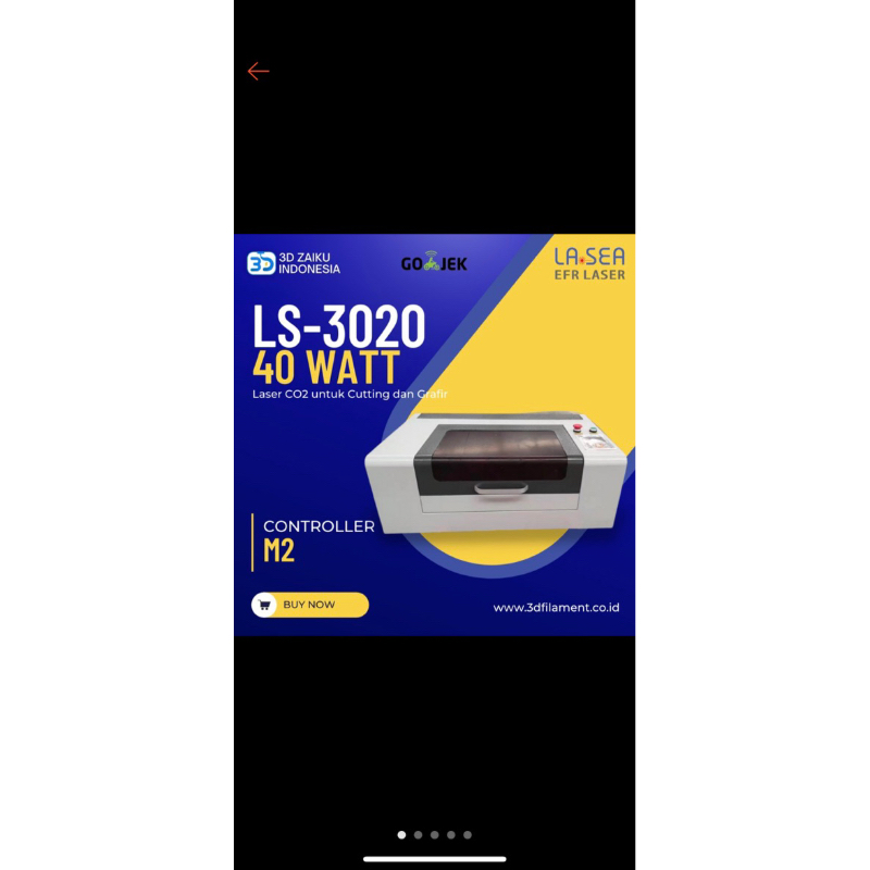 Second Mesin Laser akrilik CNC LS-3020 with 40 Watt Laser CO2 untuk Cutting dan Grafir