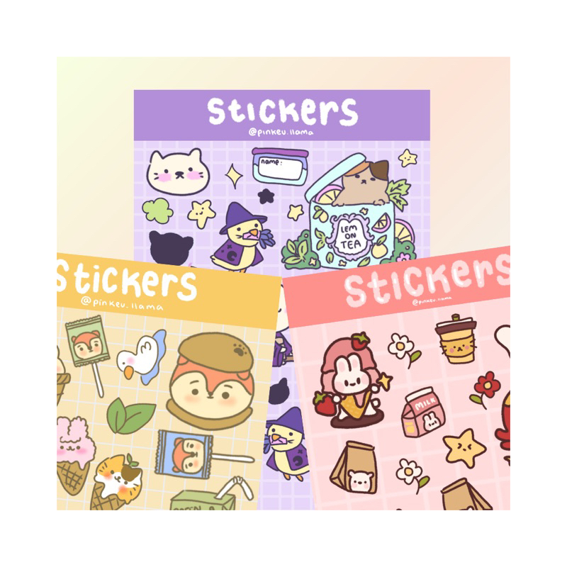 

[Pinkeu.Llama] Sticker Set A6 KissCut 1