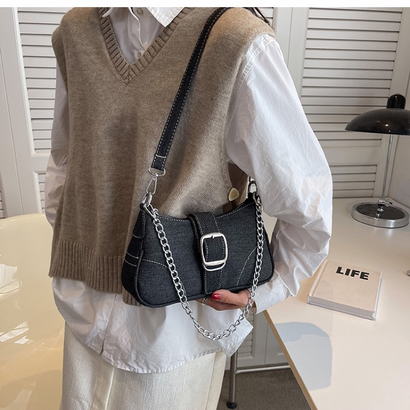 LADIESBAG - TAS JEANS SELEMPANG HANDBAG WANITA IMPORT CEWEK BAG SLINGBAG SELEMPANG SHOULDERBAG KONDANGAN LB 410