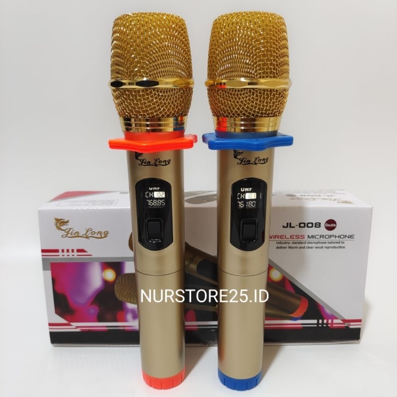Microphone Profesional Wireless Mic Double Jinlong JL-008/Mic Wireless Double Jinlong JL-008 /Mic Ka