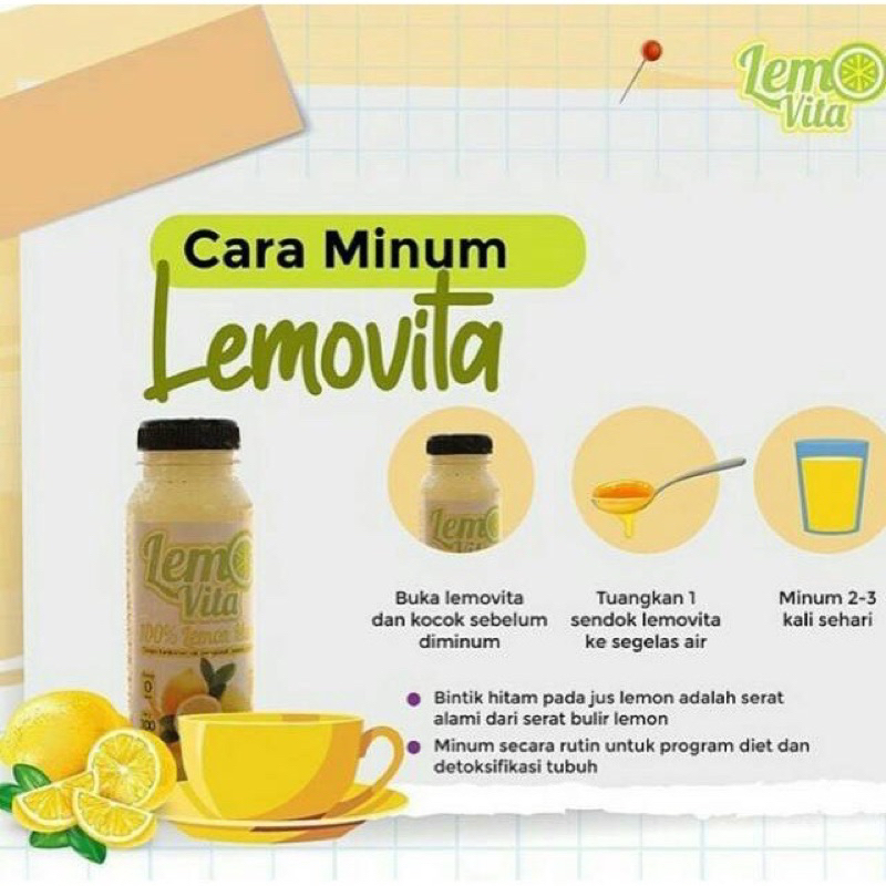 BPOM Fresh Sari Lemon Lemovita Jus Murni 100%  Tanpa Pengawet  250ml