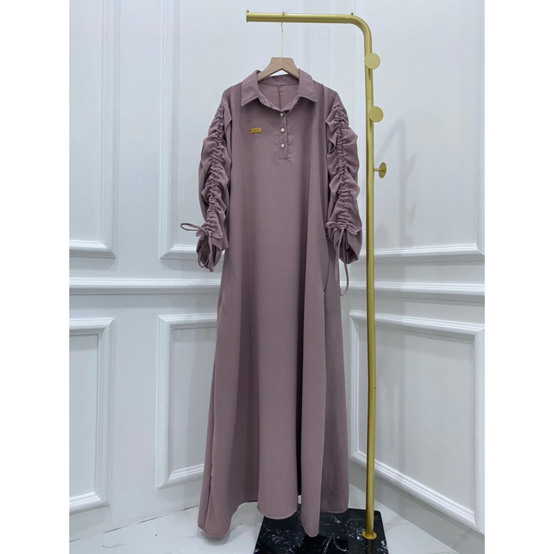 GAMIS CRINKLE POLOS MIKHA MAXI LEBARAN FREE BROS SIMPLE MEWAH BAJU MUSLIM LEBARAN EID GAMIS KELUARGA