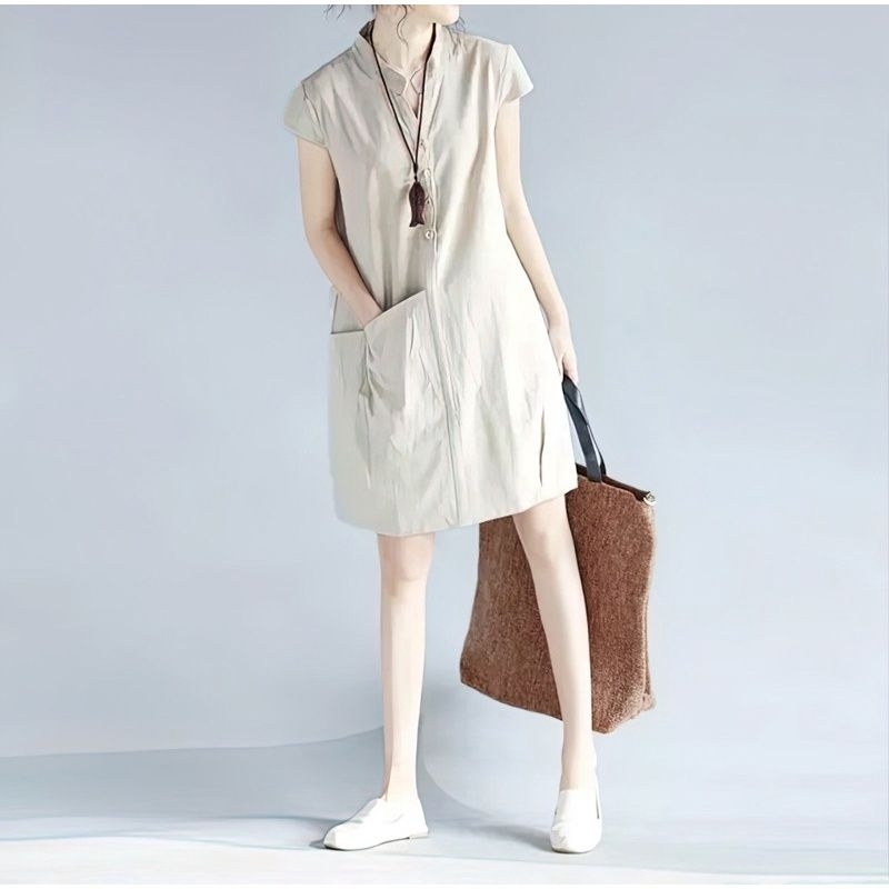 Terre Dress Wanita Linen Premium Korean Style