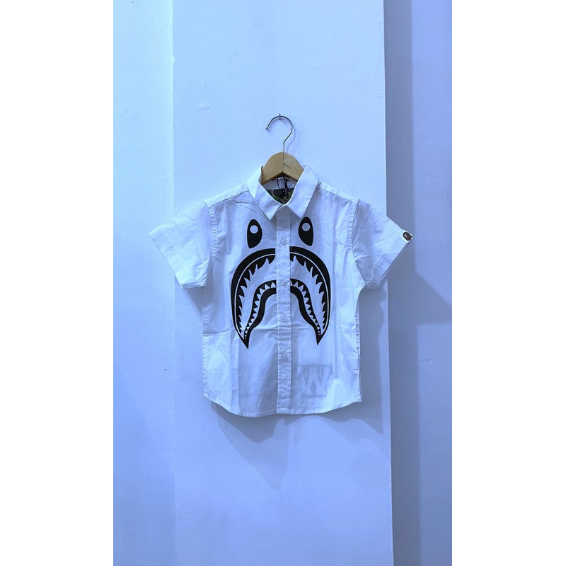 kemeja anak lengan pendek bape impor mirror