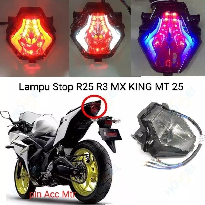 Lampu stop/Stop Lampu Belakang 3in 1 R25 YZR R3 MX KING MT25 pnp Tinggal pasang