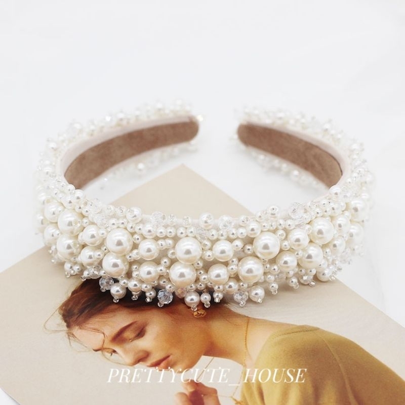 PCH BANDO PENGANTIN / BANDO BRIDESMAID KRISTAL MUTIARA HANDMADE