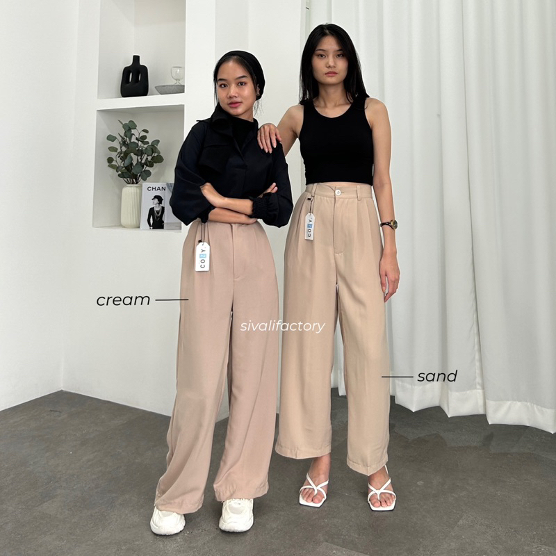 SIVALI Loose Pants 332 PETITE SIZE - Celana Kulot Polyester Anti Kusut - Trousers Kantor Formal / Casual