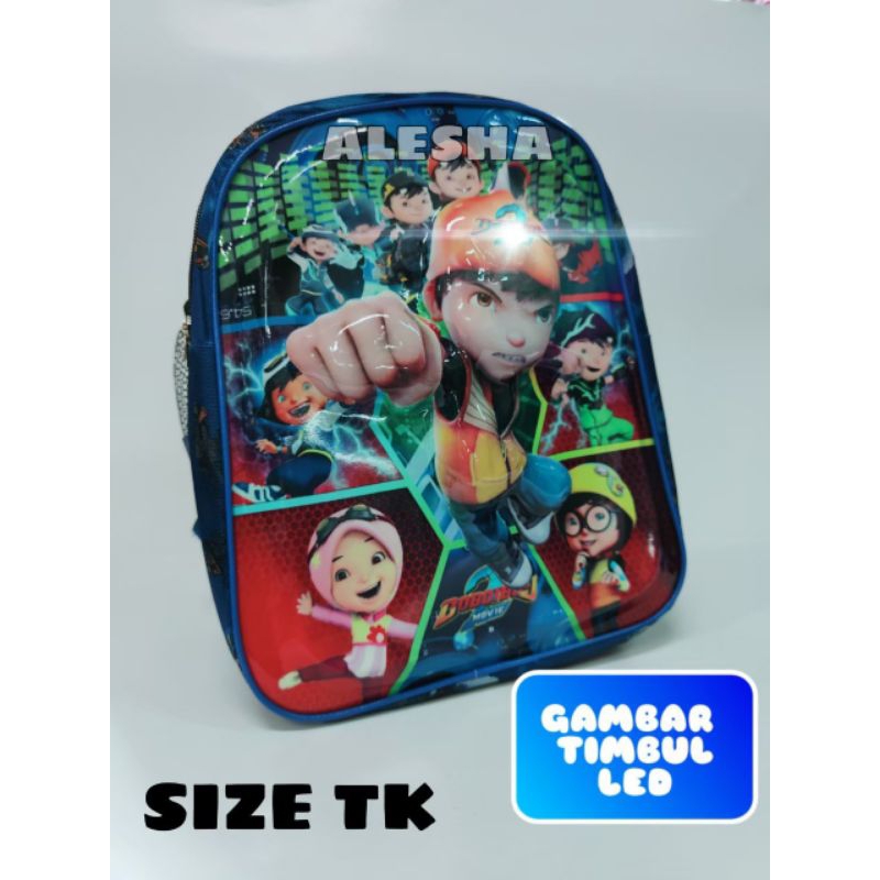 Tas Ransel Sekolah Paud TK Gambar Timbul Bisa Menyala