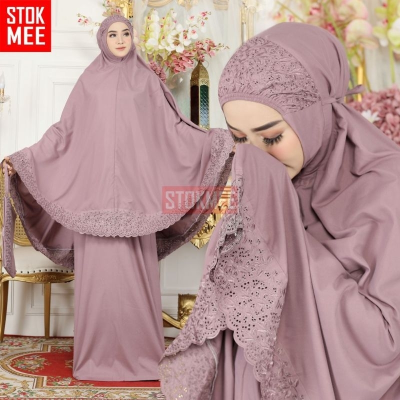 Mukena katun Khadijah Pasteleena Mukena Dewasa Khatijah Katun Premium Bahan katun Premium Free Tas bordir Khodijah jumbo dewasa  Termurah Free Tas(COD dewasa