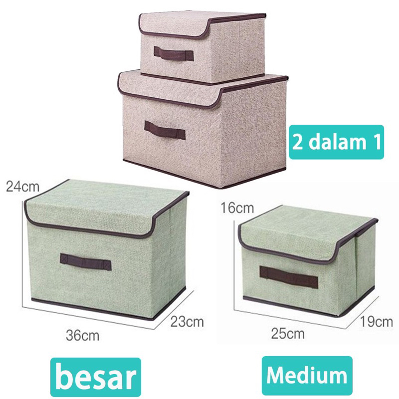 STORAGE BOX Organizer Kotak Tempat Penyimpanan Baju Mainan Lipat Multifungsi Praktis Set Kecil dan Besar