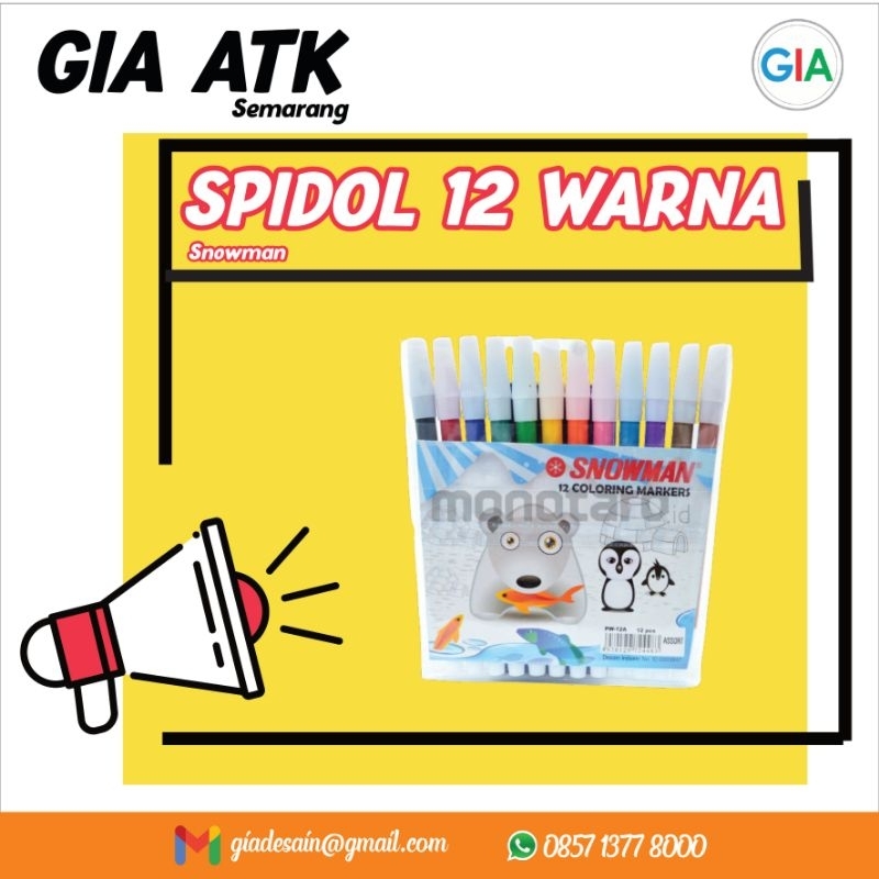 

Spidol Snowman 12 Warna PW 12-A