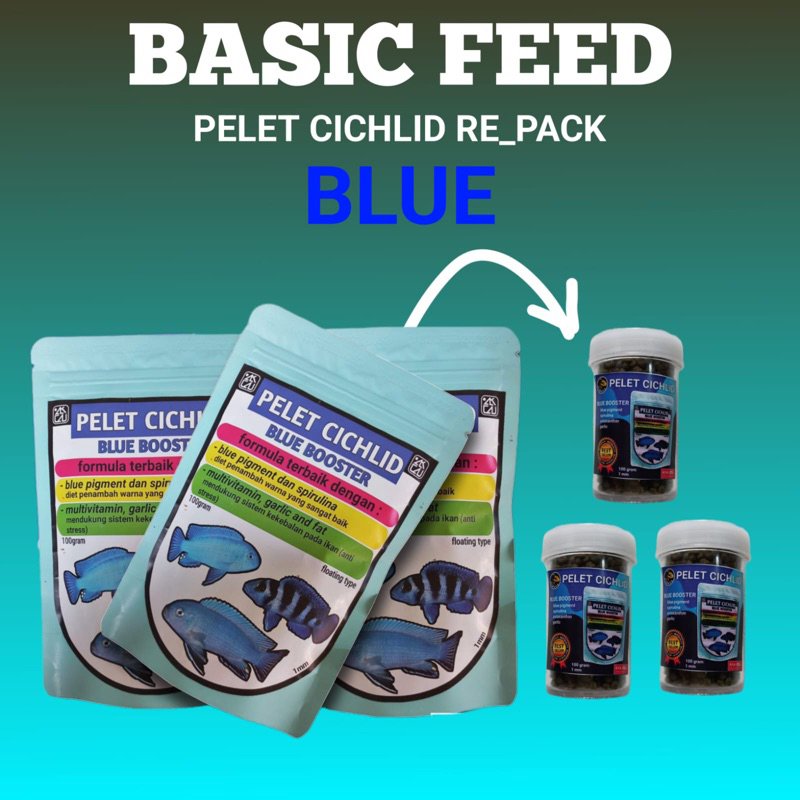 pelet ikan chichlid premium blue setara akari premium blue BISA COD | makanan ikan channa blue pulch