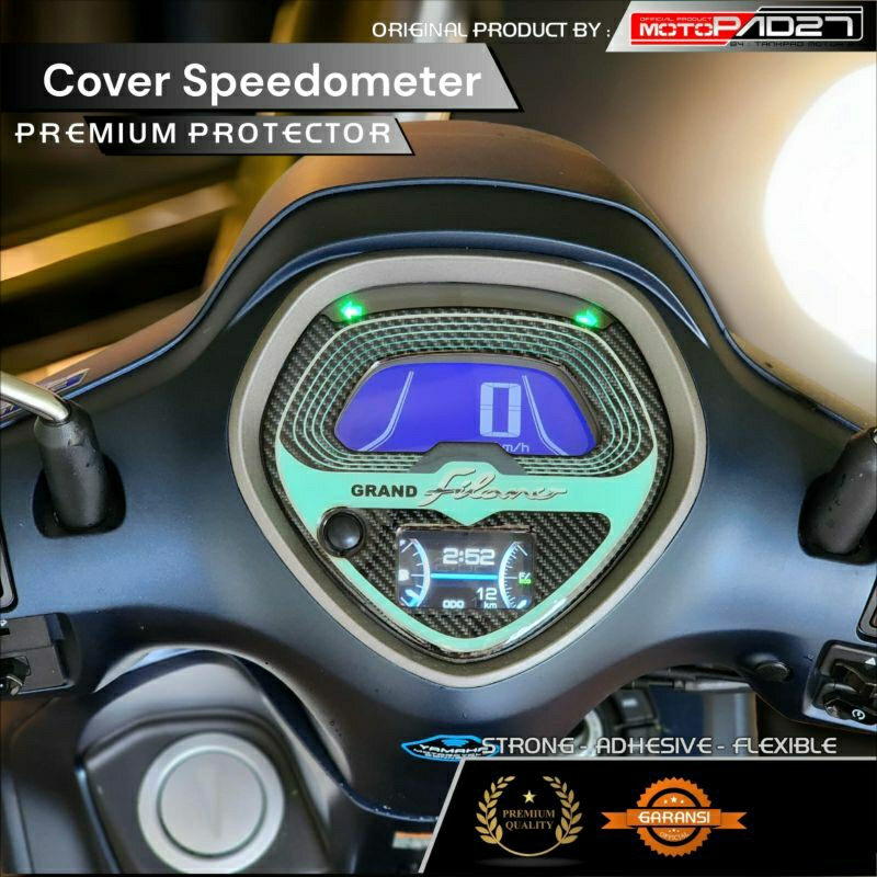 Stiker antigores spidometer Grand Filano 125 Premium