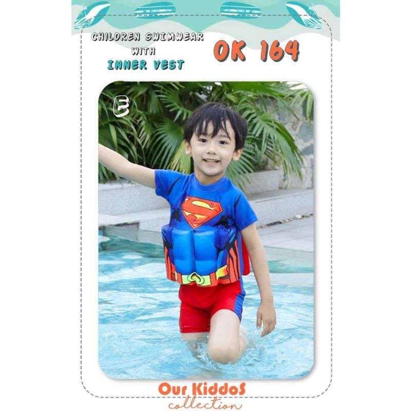 BJ363-COWOK SET BAJU RENANG PELAMPUNG ANAK BALITA COWOK SWIM SUIT