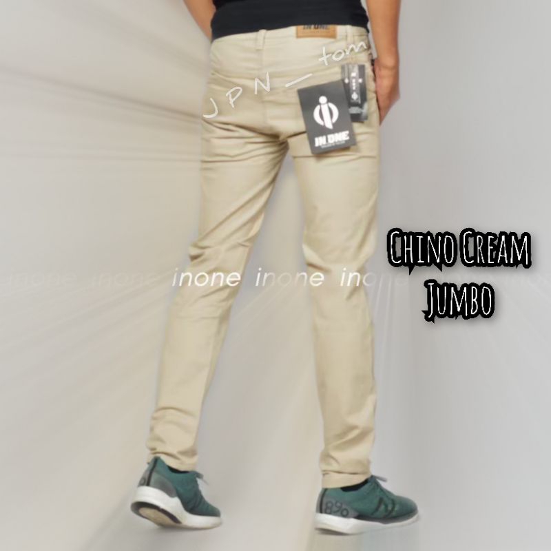 Celana Chino Jumbo Pria Ukuran Besar 38 39 40 Cream Chinos Big Size 41 42 43 44 45 46 47 Long Pants Cino Pinggang Karet Model Reguler Fit Stretch Bahan Tebal Katun Scotch Celana Panjang Original Premium Krem Coklat Cocok Kegiatan Formal Kerja Kantor