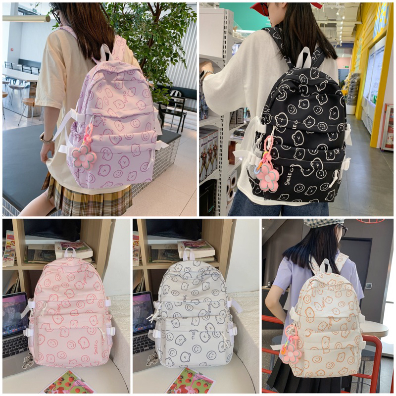 Tas Ransel Wanita Backpack Korea Import 48 + BONEKA