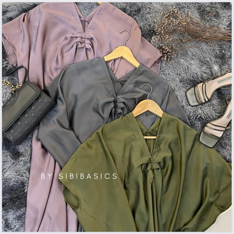 Kaftan Polos Satin Maxmara Elegant Premium