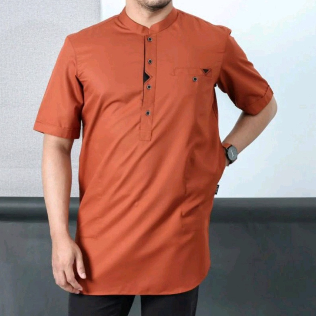 Baju Koko Kurta Pakistan Saviq Lengan Pendek Kemko