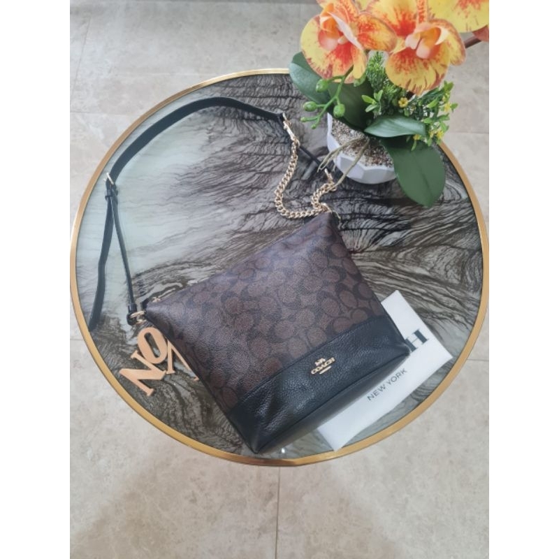 Preloved VGC‼️Coach Paxton Duffle Bag Small Signature Brown Black AUTHENTIC