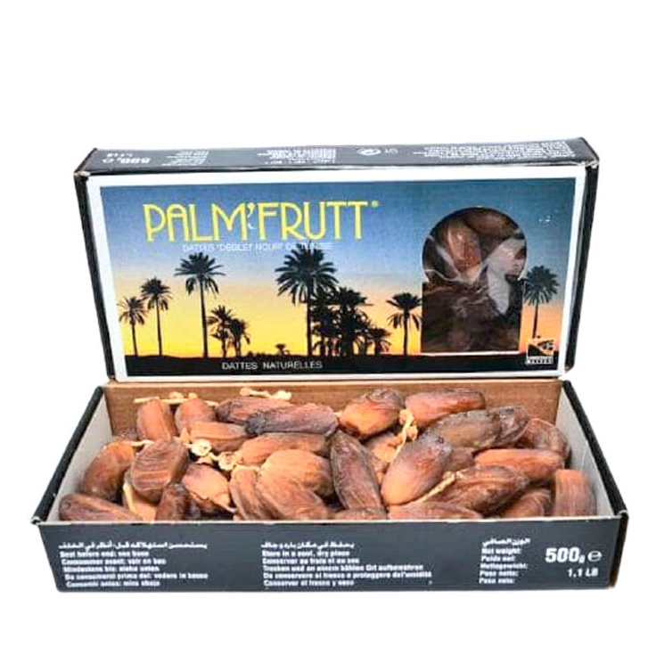 

KURMA TUNIS PALM FRUTT 1KG KEMASAN 500 GRAM 2PCS / ORIGINAL PALMFRUTT / TUNISIA TANGKAI