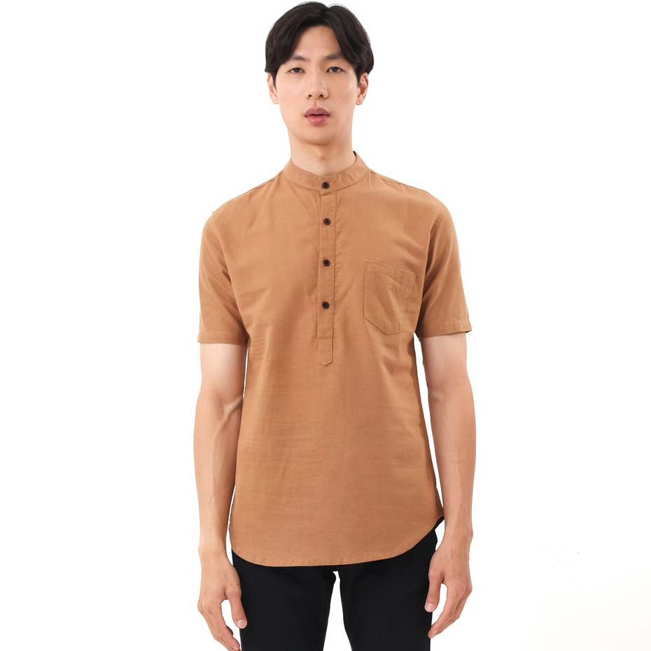 SANVANINA E-1424C Short Koko Shanghai Khaki | Baju Koko Shanghai Khaki