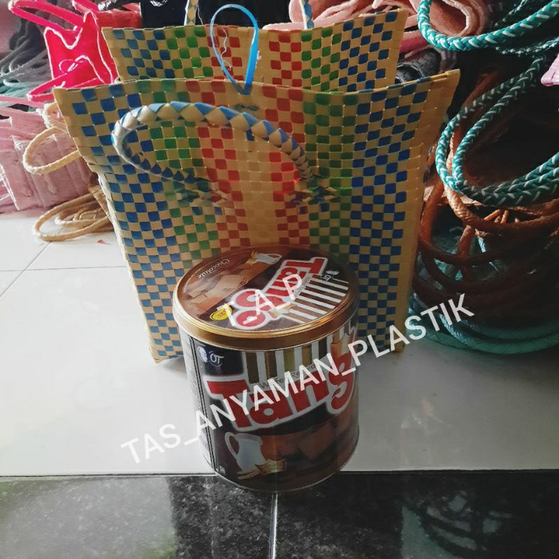 READY Tas Anyaman Souvenir Belanja Custom Anyam Plastik Tas Hajatan Parcel Lebaran Pakai Tutup dan Kancing KUAT